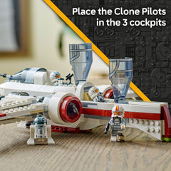 LEGO Star Wars ARC-170 Starfighter extended wings for dynamic flight scenes