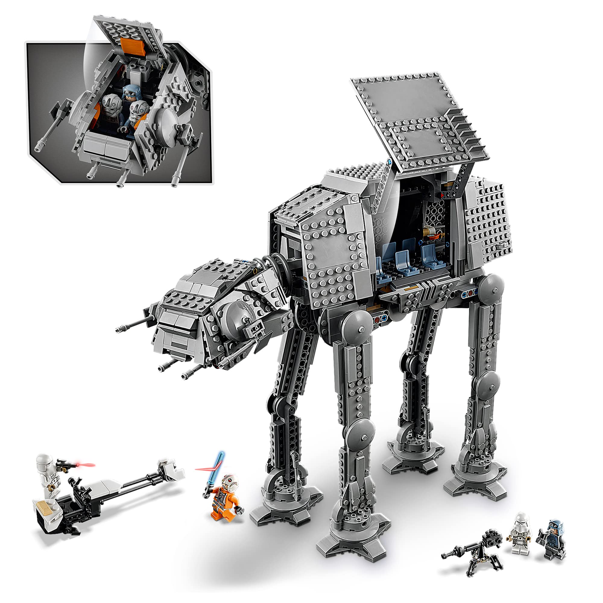 LEGO Star Wars AT-AT 75288 opening panels reveal interior space for figures.