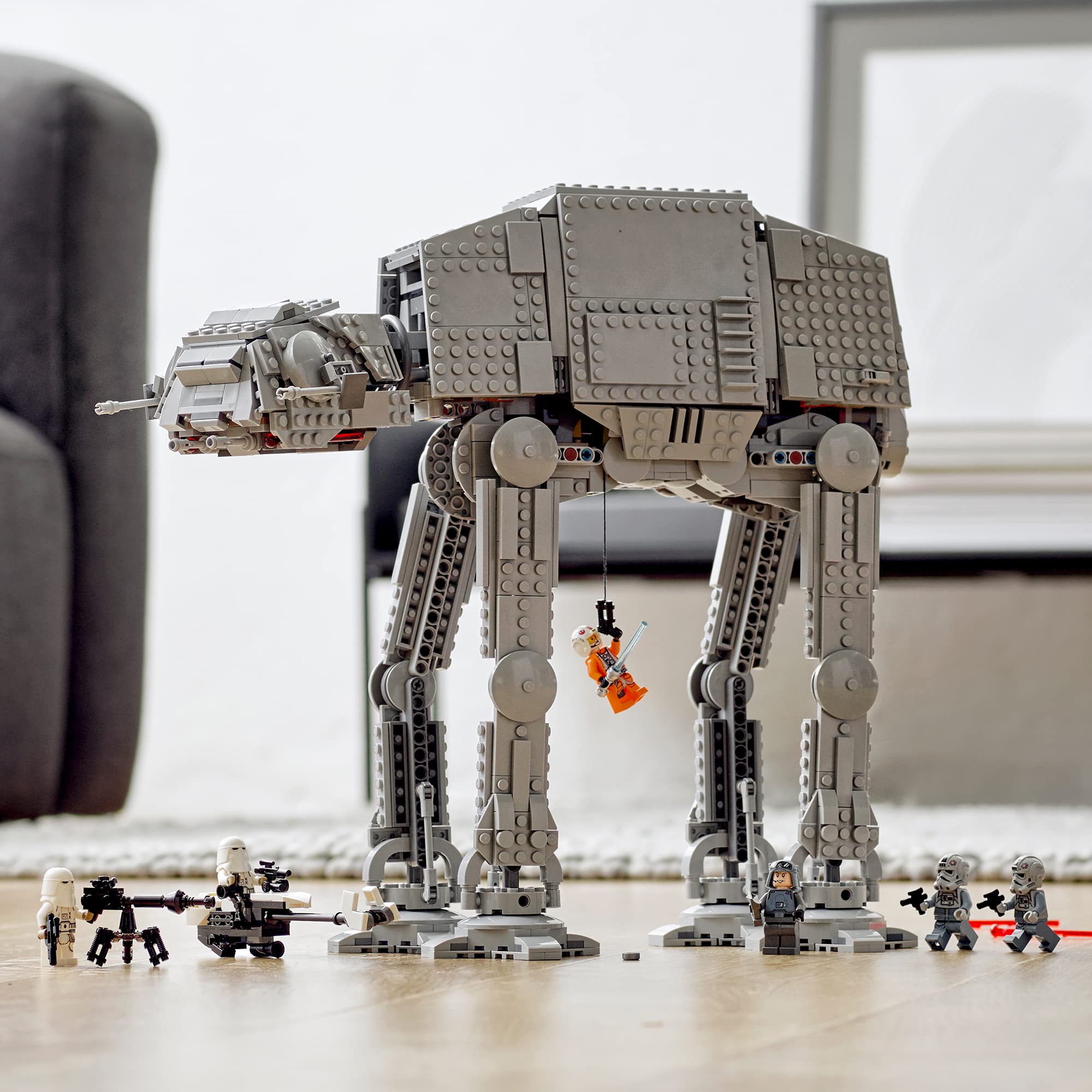 LEGO Star Wars AT-AT 75288 winch feature enhances interactive scenes.