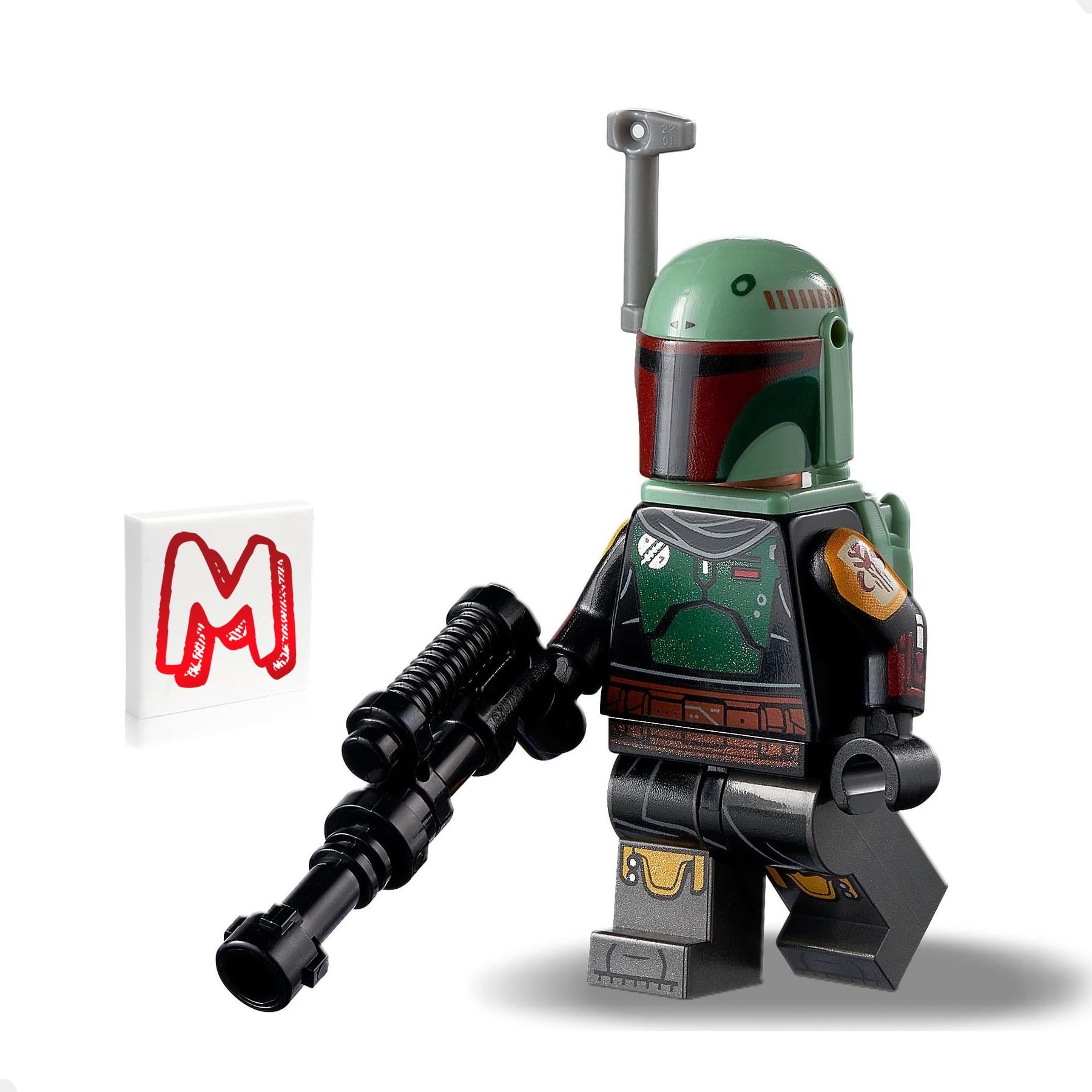 LEGO Star Wars Boba Fett with jetpack; ideal for imaginative space battles.