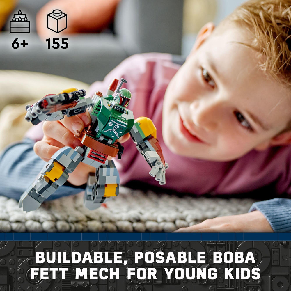 LEGO Star Wars Boba Fett Mech cockpit open, easy minifigure access for imaginative play.