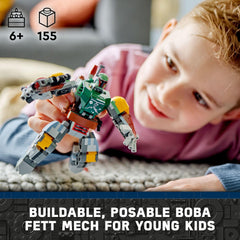 LEGO Star Wars Boba Fett Mech cockpit open, easy minifigure access for imaginative play.