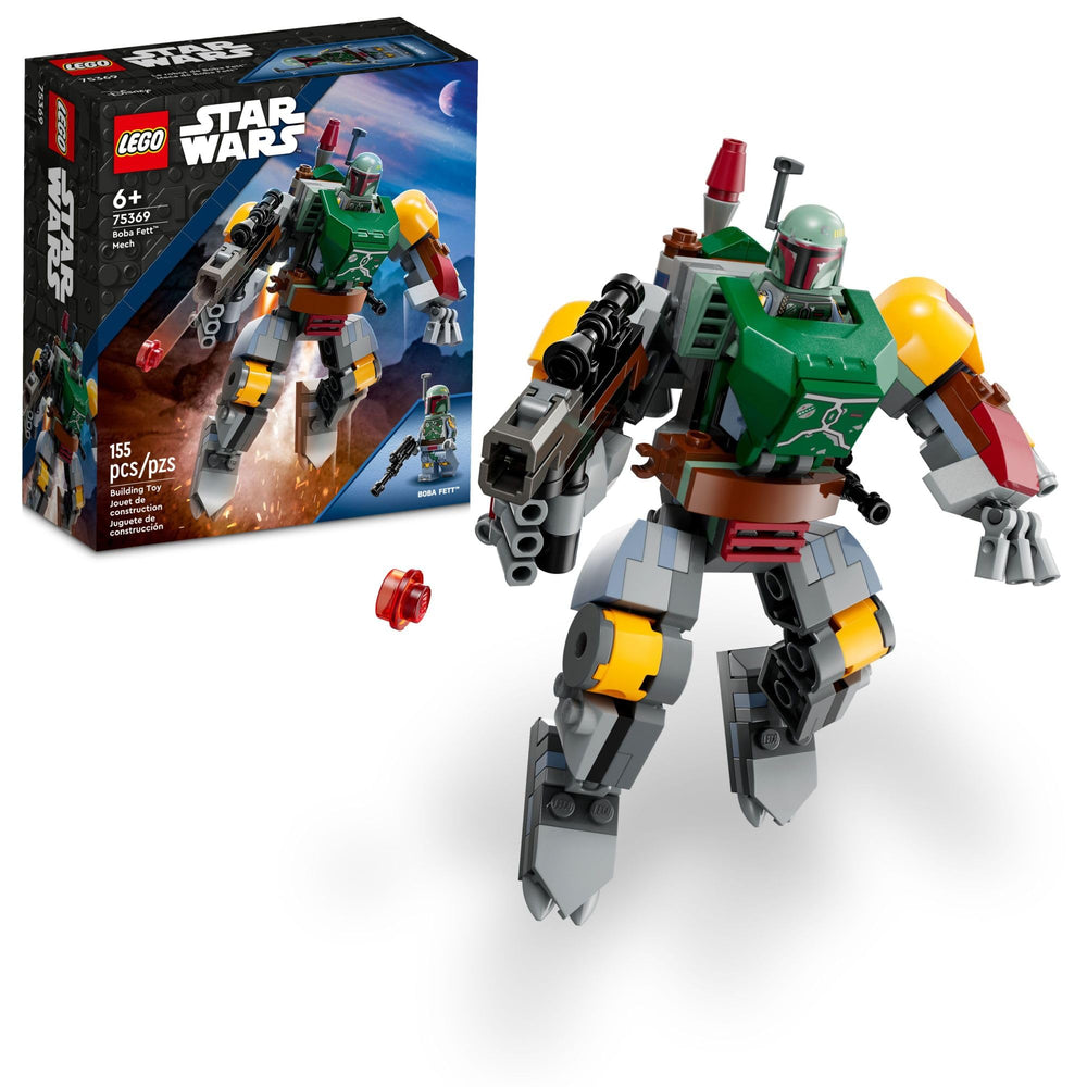LEGO Star Wars Boba Fett Mech front view, ideal for display and dynamic posing.