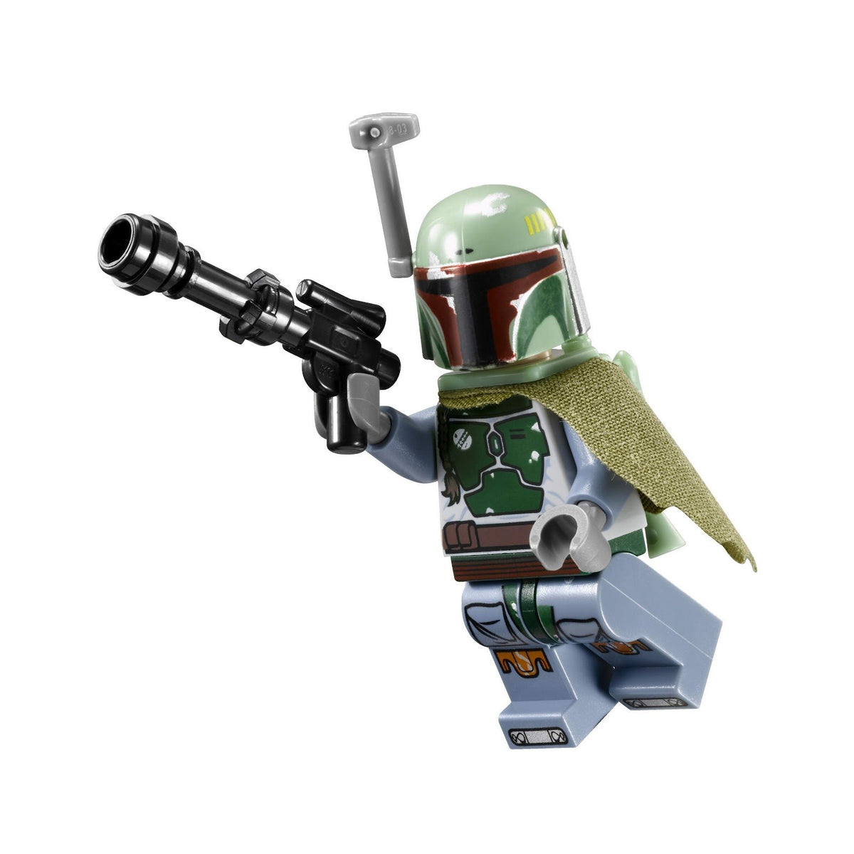 LEGO Star Wars Boba Fett minifigure 9496 front view, authentic display piece for collectors and fans