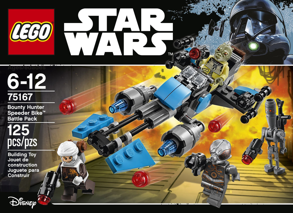 LEGO Star Wars Dengar figure on speeder bike for action-packed adventures