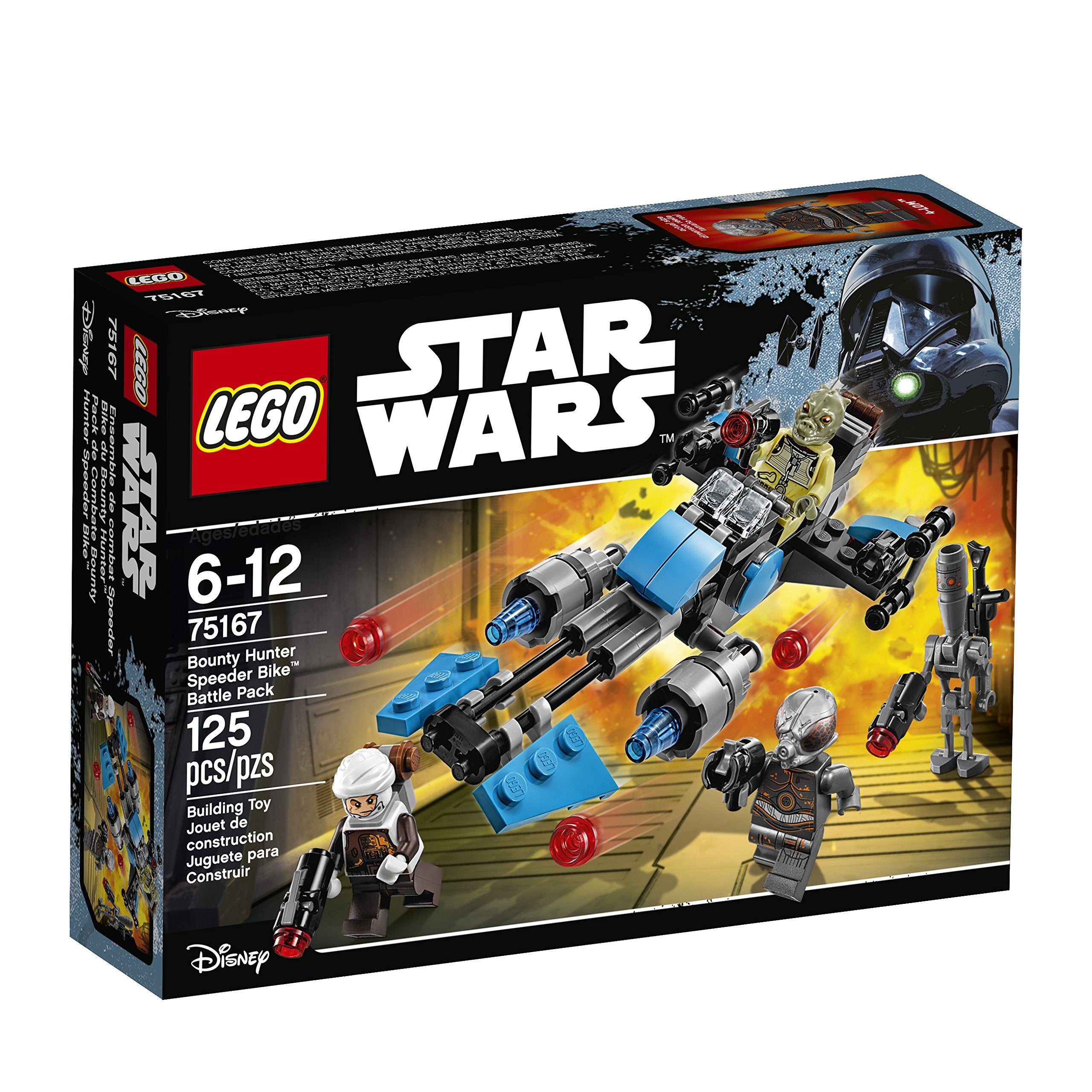 LEGO Star Wars Bounty Hunter Speeder Bike Battle Pack front view for imaginative play