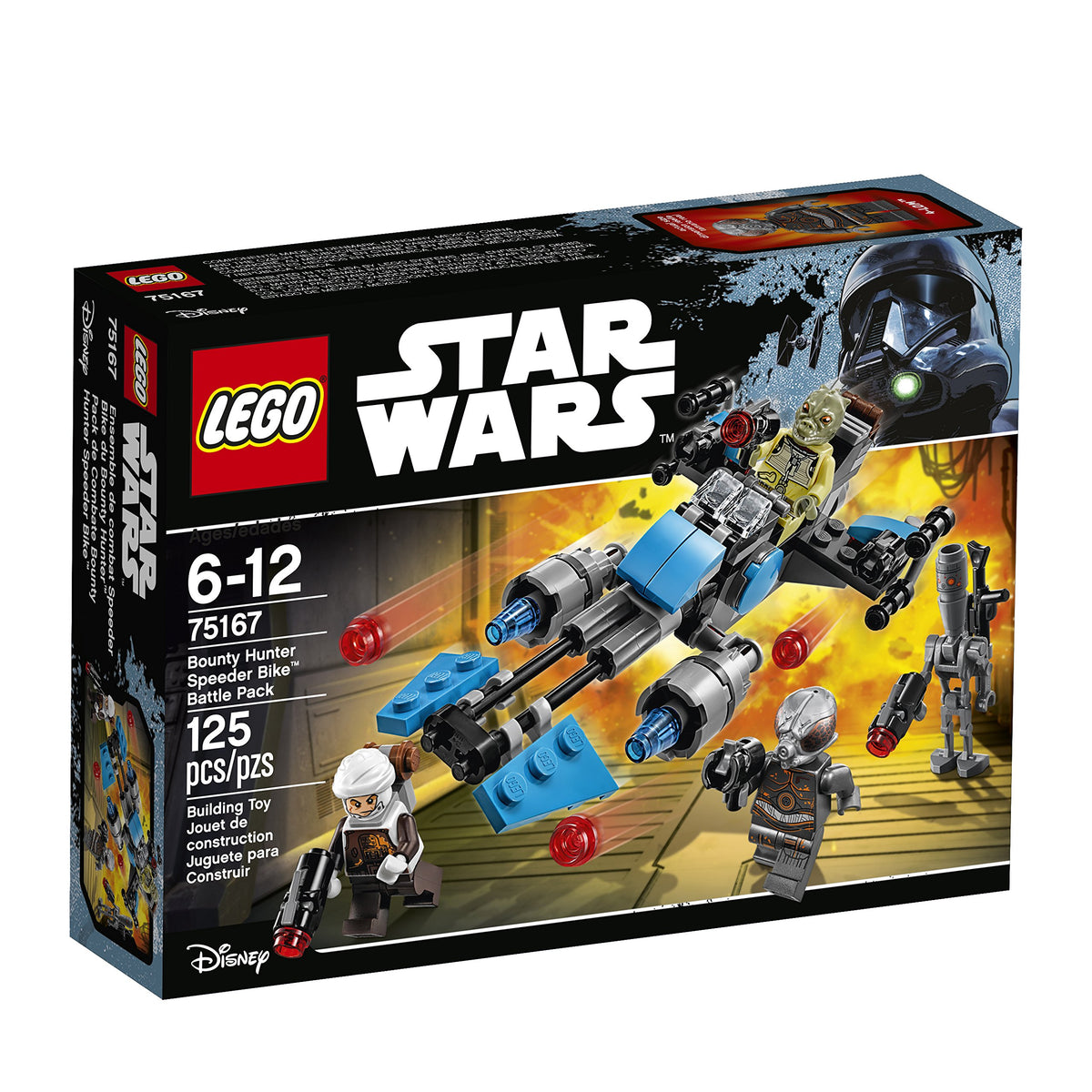LEGO Star Wars Bounty Hunter Speeder Bike Battle Pack front view for imaginative play