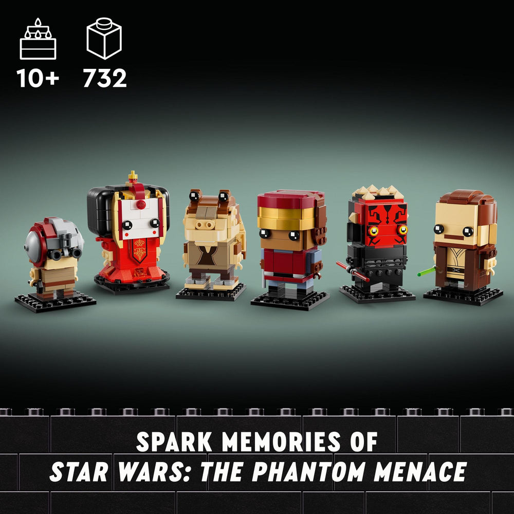 LEGO Star Wars BrickHeadz Qui-Gon Jinn figure in Jedi outfit for display