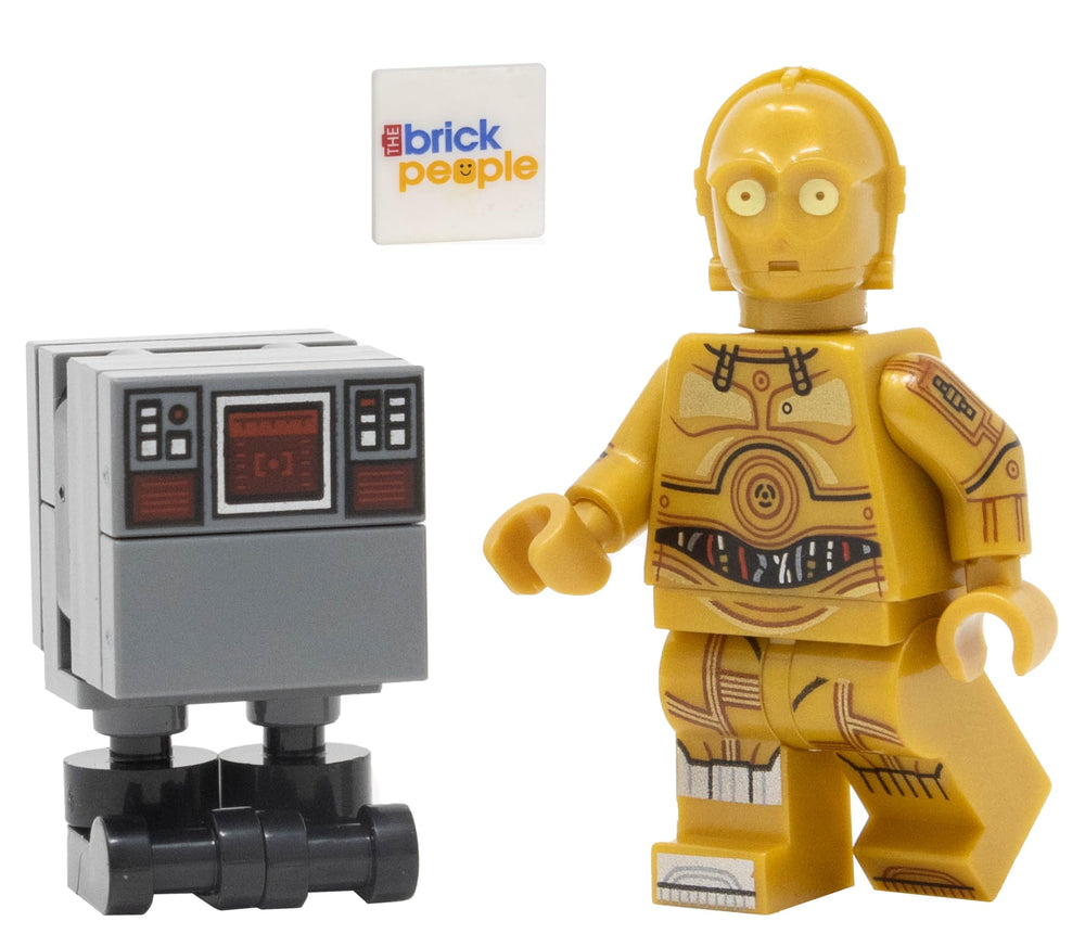 LEGO Star Wars C-3PO minifigure with GNK droid for display and pretend play.