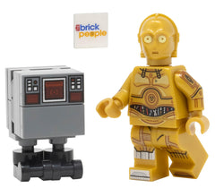 LEGO Star Wars C-3PO minifigure with GNK droid for display and pretend play.