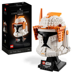 LEGO Star Wars Clone Cody helmet model with detailed build for display.