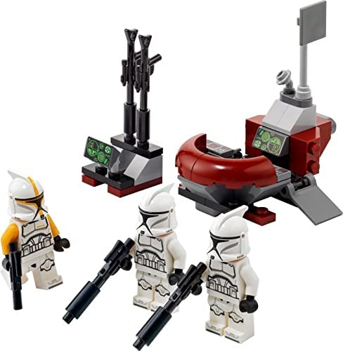 LEGO Star Wars Clone Trooper Command Station figures posed for imaginative play and dioramas.