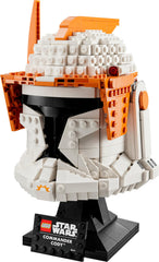 LEGO Star Wars Cody helmet on display with nameplate.