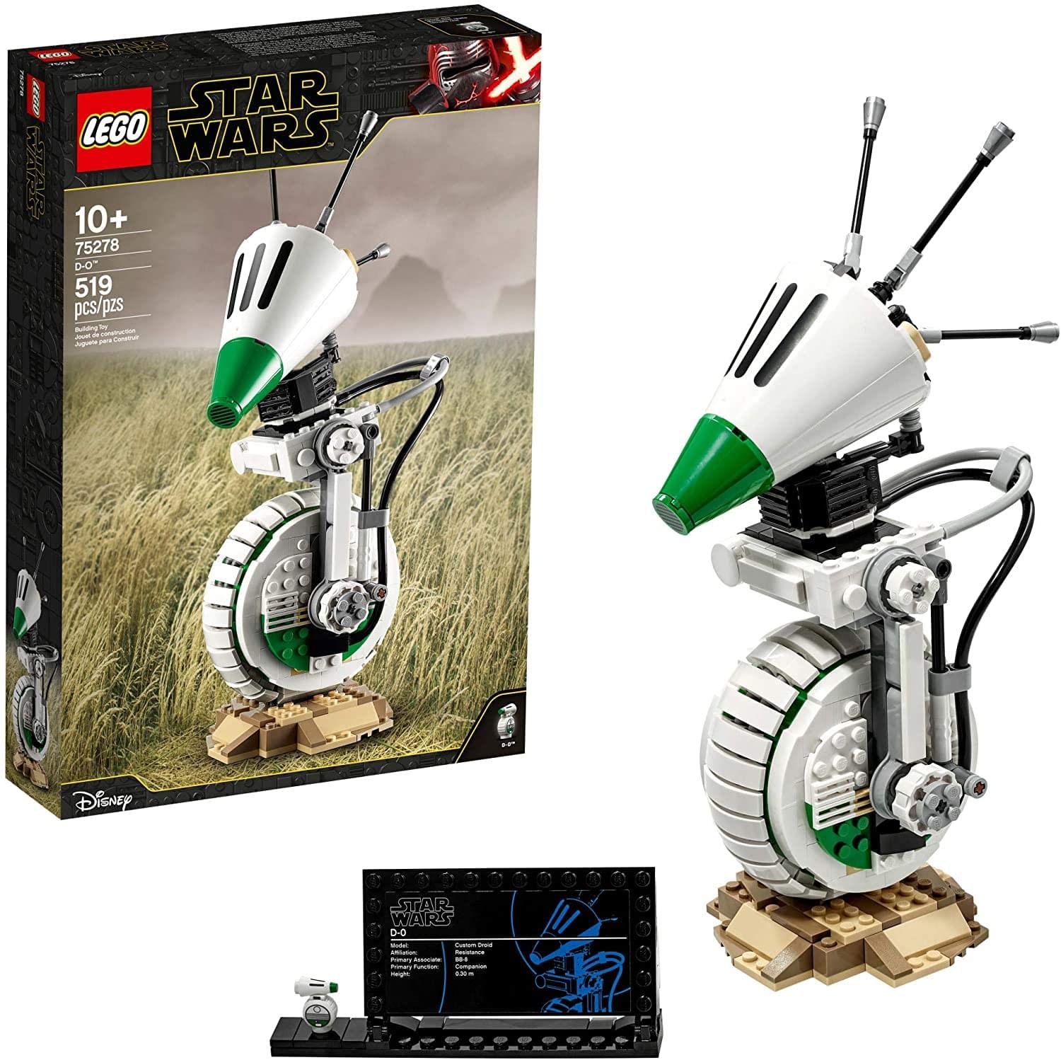 Antenna pose of LEGO Star Wars D-O droid enhances display realism