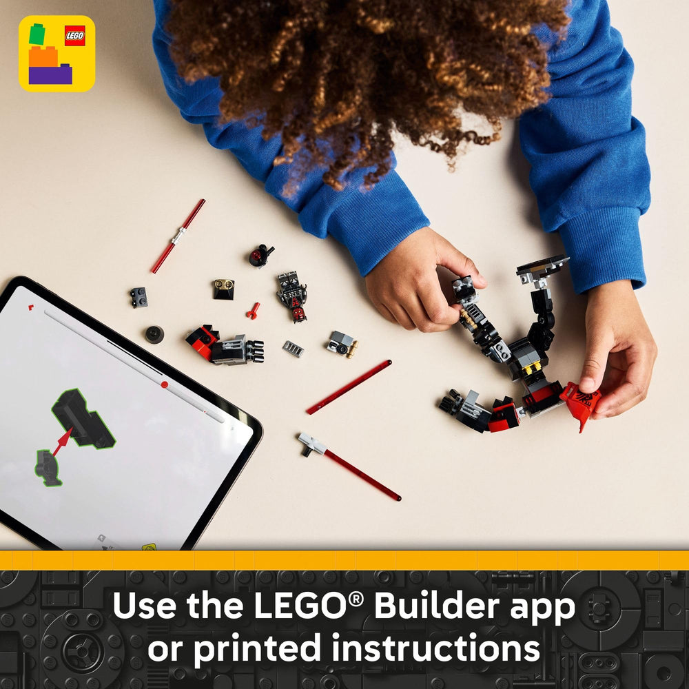 LEGO Star Wars Darth Maul Mech stands 12 cm tall for display.