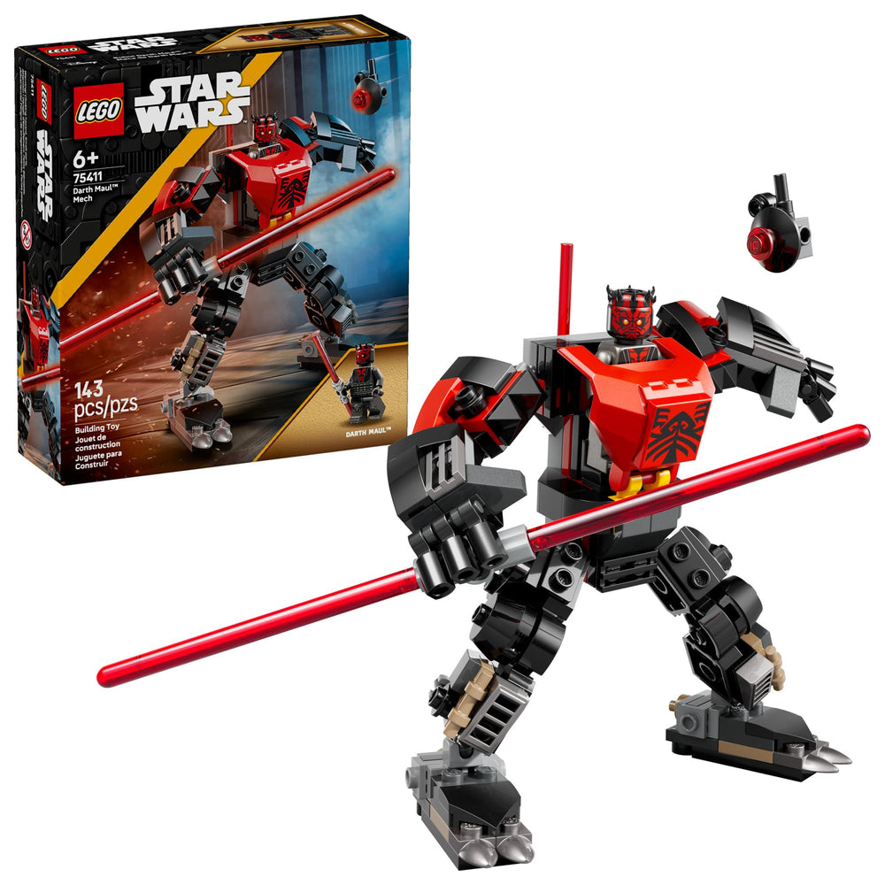 LEGO Star Wars Darth Maul Mech cockpit opening for immersive battles.