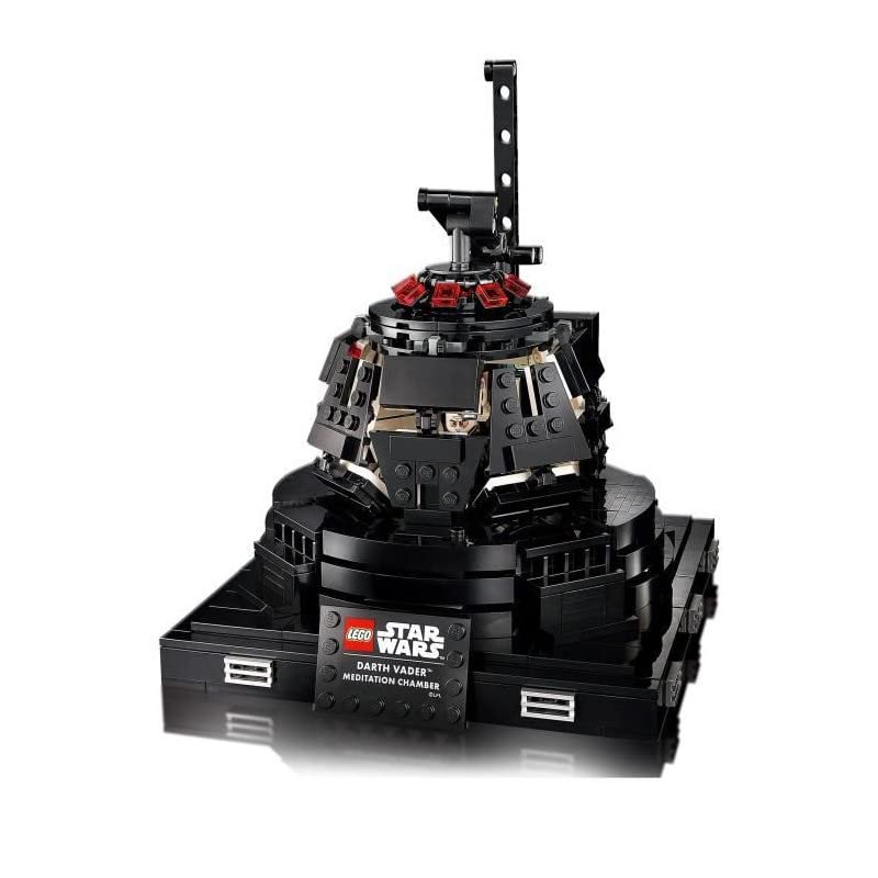 LEGO Darth Vader meditation chamber features a swivel seat and display plaque for desks.