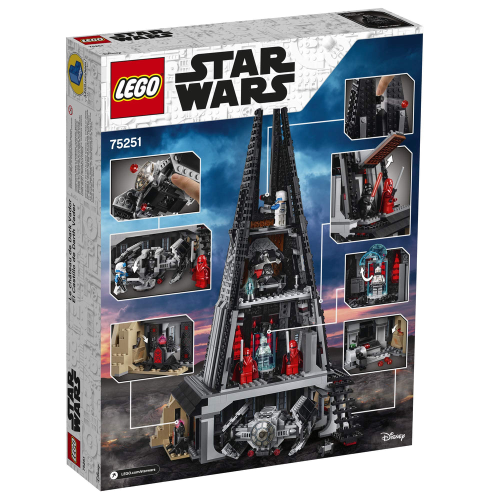 LEGO Star Wars Darth Vader minifigure lineup for iconic battles.