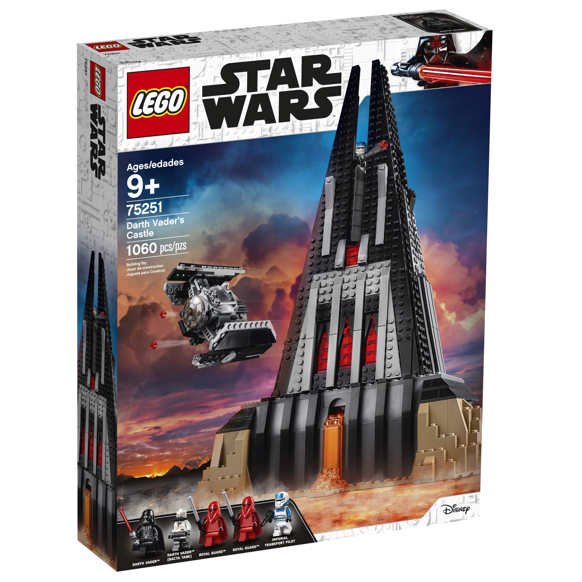 LEGO Star Wars Darth Vader's Castle lava flow detail on Mustafar diorama for dynamic scenes.