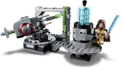 LEGO Star Wars Death Star Cannon Obi-Wan Kenobi figure showcase highlights iconic duo adventures.