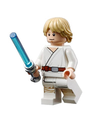 LEGO Star Wars Luke Skywalker minifigure, front view, perfect display piece for fans and collectors.