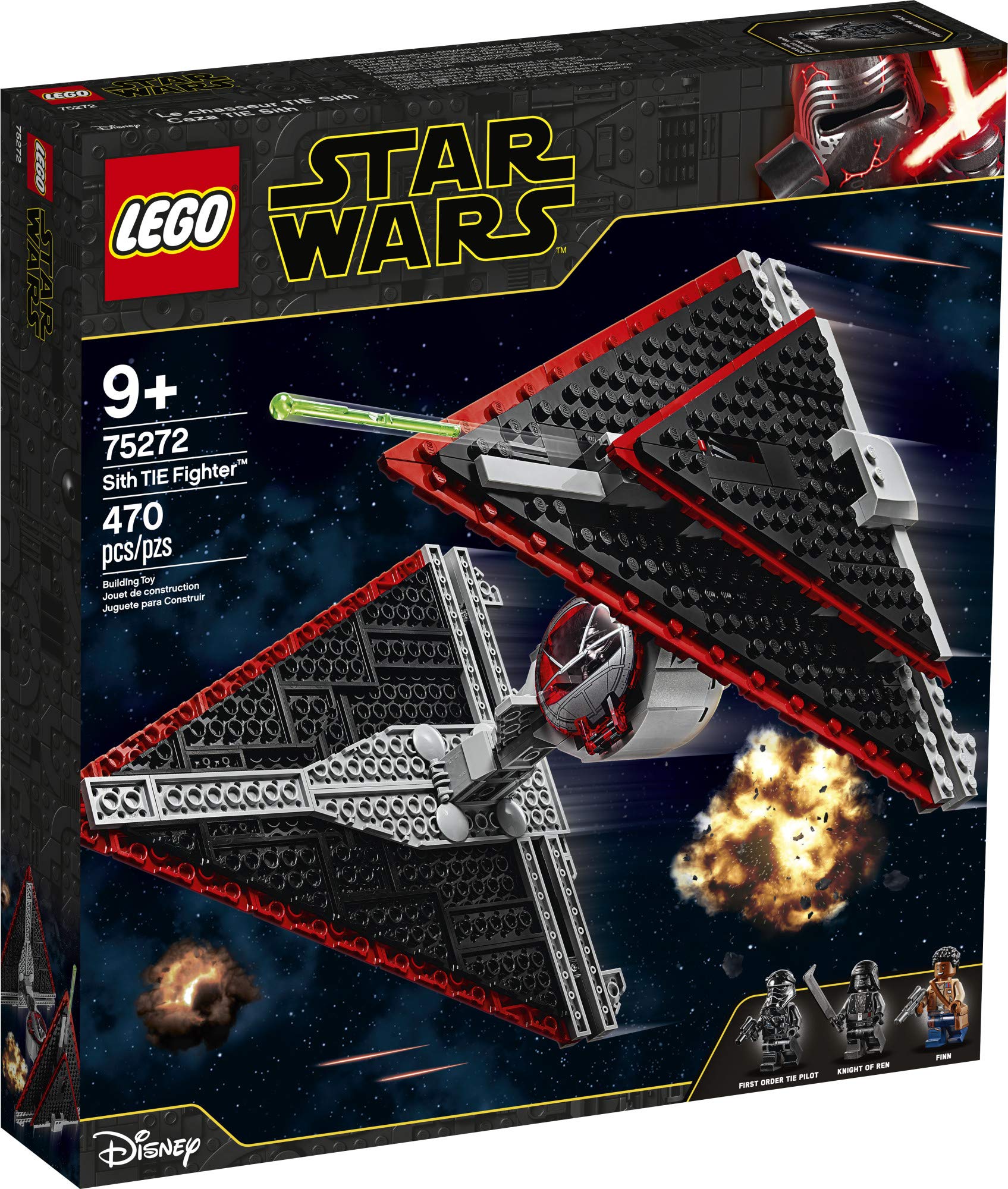 LEGO Star Wars First Order TIE Pilot minifigure with weapons for battle play