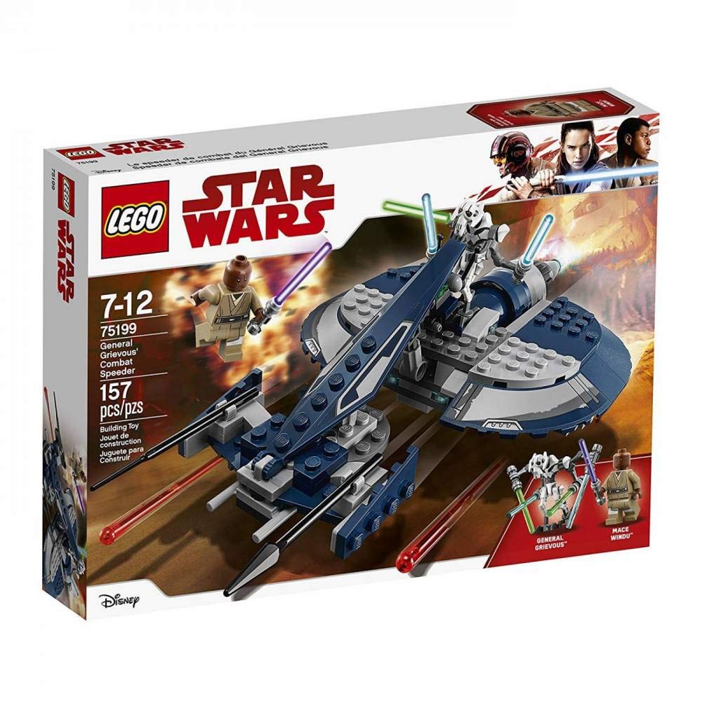 LEGO Star Wars General Grievous Combat Speeder front view shows sleek design for play and display.