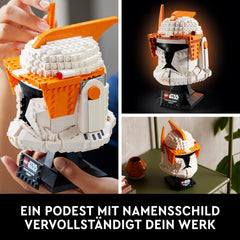 LEGO Star Wars Cody helmet instructions and Builder app guidance.