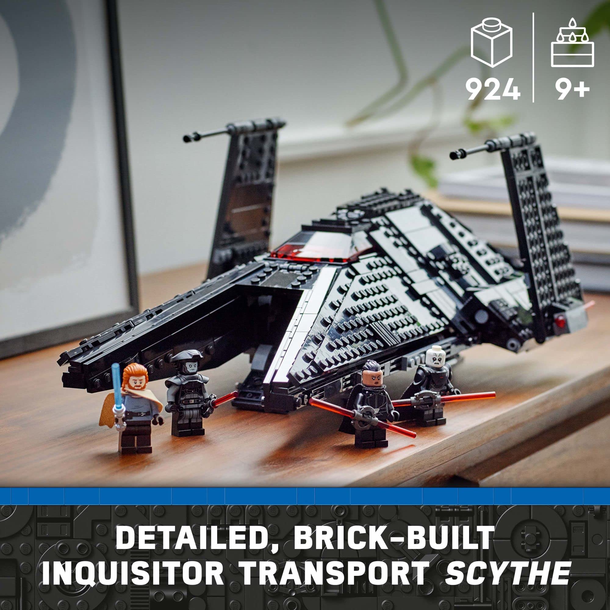 LEGO Star Wars Inquisitor Transport Scythe cockpit opens to reveal minifigure seats.