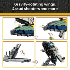 LEGO Star Wars Jango Fett's Starship rotating wings in action for dynamic scenes