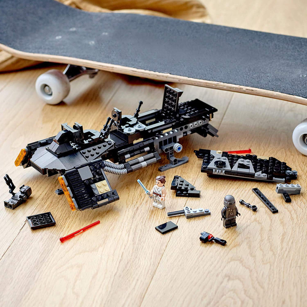LEGO Star Wars Knights Ren transport ship displays at 3.5 inches tall and 11.5 inches long.