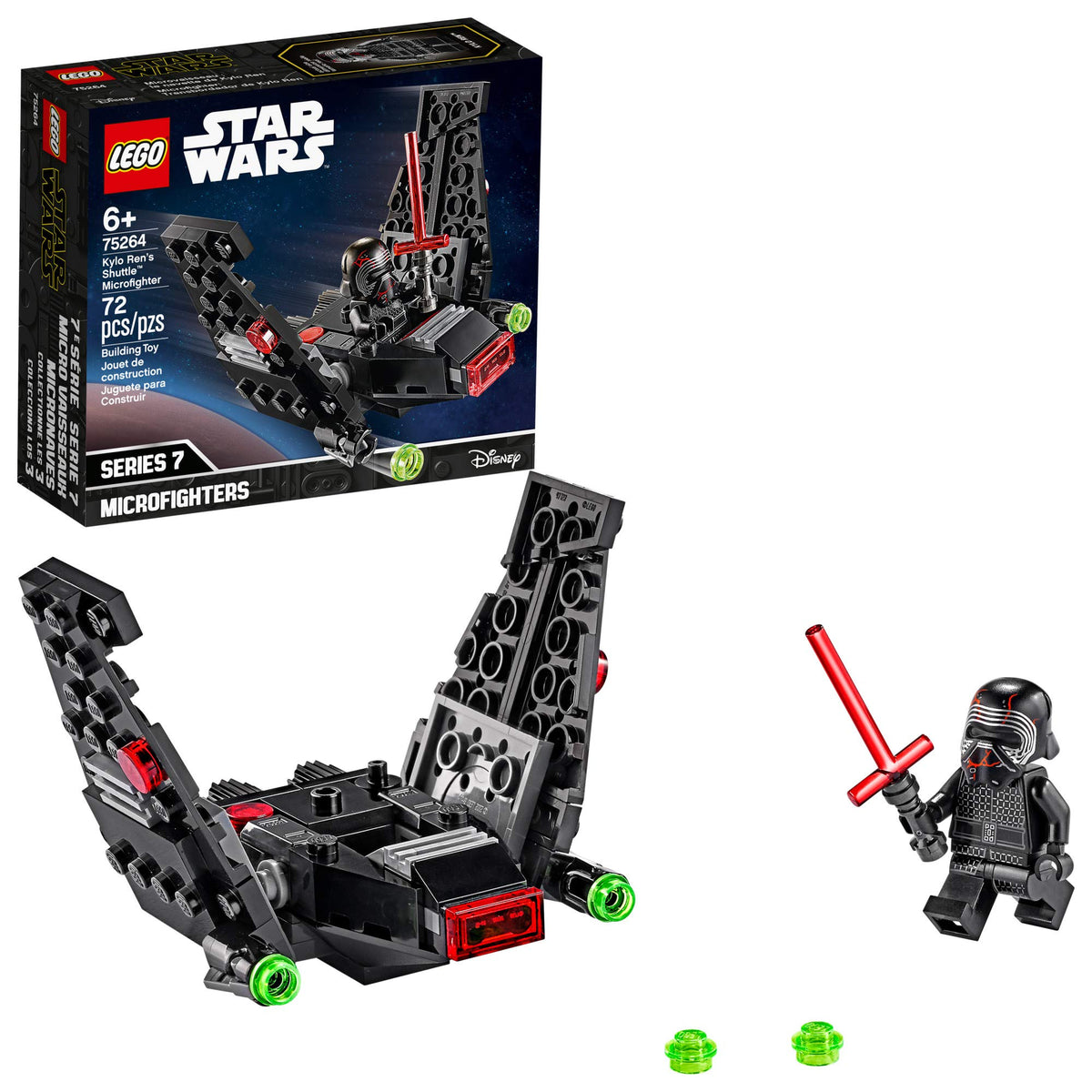 LEGO Star Wars Kylo Ren Shuttle Microfighter assembly view with quick-build play.
