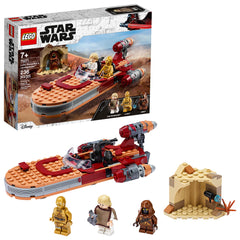 LEGO Star Wars Luke Skywalker Landspeeder front view with authentic details for imaginative play