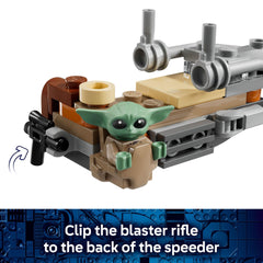 LEGO Star Wars Mandalorian minifigure in seat enhances heroic roleplay sessions