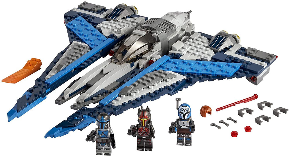 Wings rotate for landing and flight modes on the Mandalorian Starfighter set