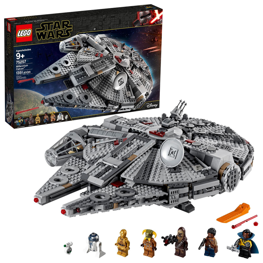 LEGO Star Wars Millennium Falcon 75257 front view for display and fan collection