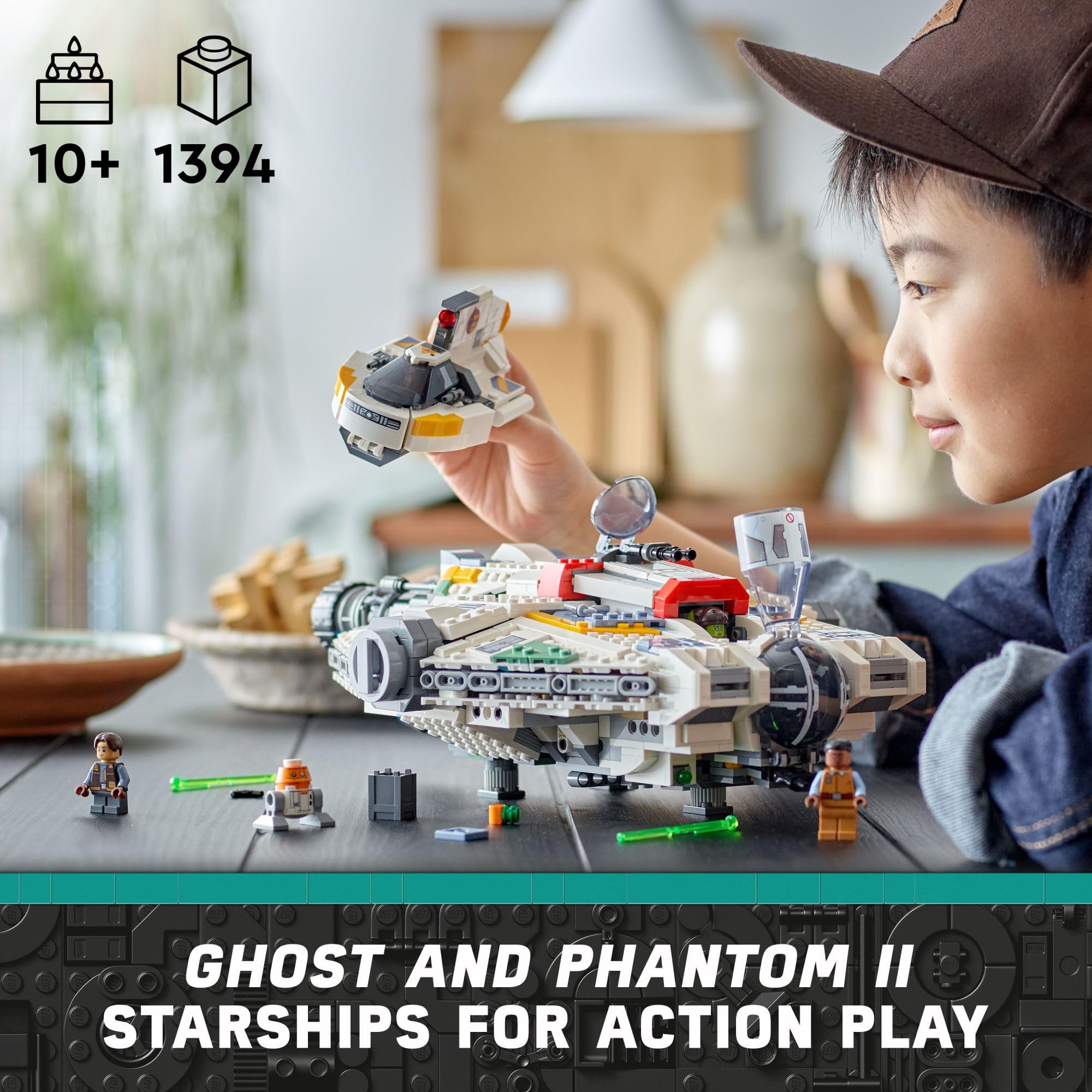 LEGO Star Wars Phantom II cockpit opening for quick minifig access