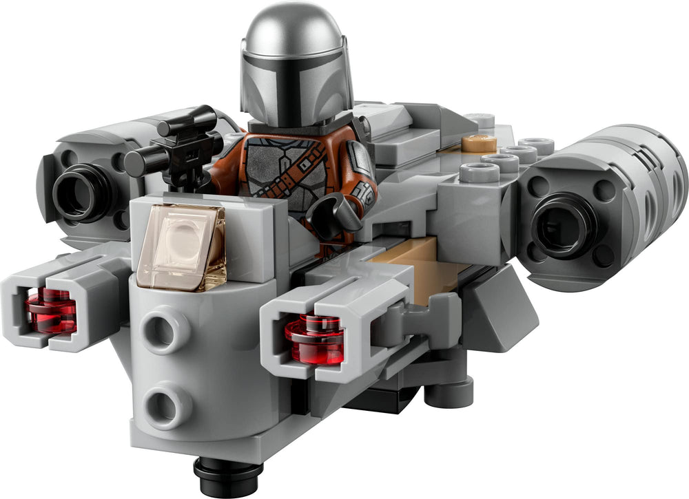 LEGO Star Wars Razor Crest Microfighter Mandalorian minifigure with jetpack for imaginative play.