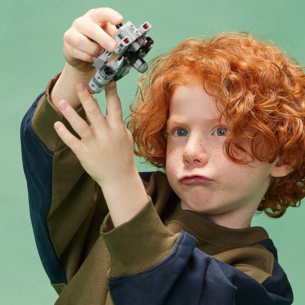 LEGO Star Wars Razor Crest Microfighter with two stud shooters for action-packed missions.