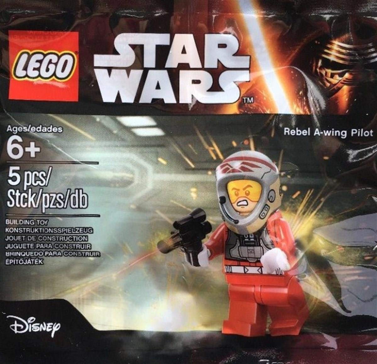 LEGO Star Wars Rebel A-Wing Pilot minifigure in bagged packaging for collectors.