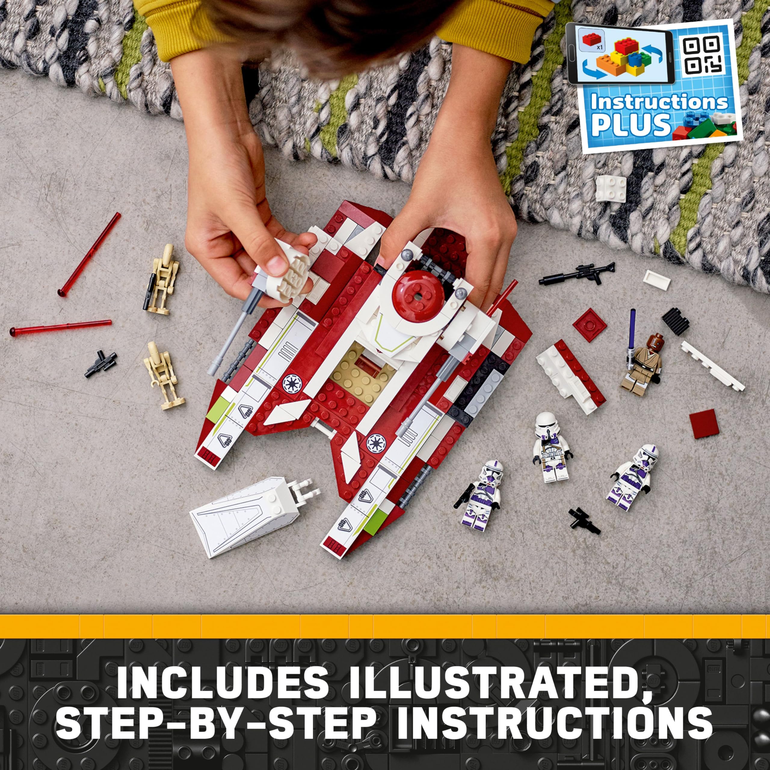 LEGO Star Wars Republic Fighter Tank turret rotation, ready for action poses