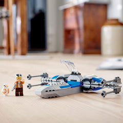 LEGO Star Wars Resistance X-Wing playtime image illustrating kid-friendly, portable size