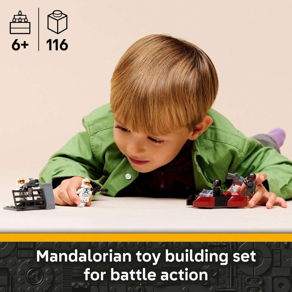LEGO Star Wars Siege of Mandalore barricade with mounted stud shooter for defense