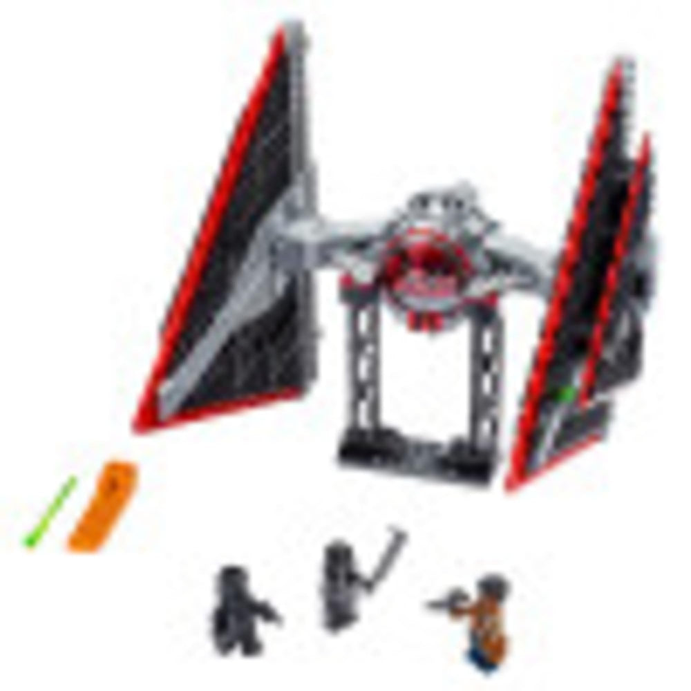 LEGO Star Wars Sith TIE Fighter cockpit shown for minifigure access and play