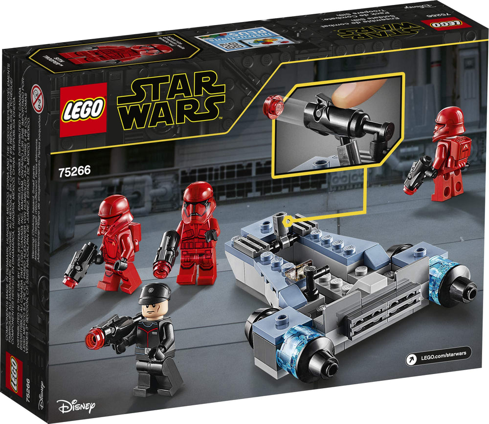 LEGO Star Wars Sith Troopers Battle Pack 75266 blasters enhance interactive battles.