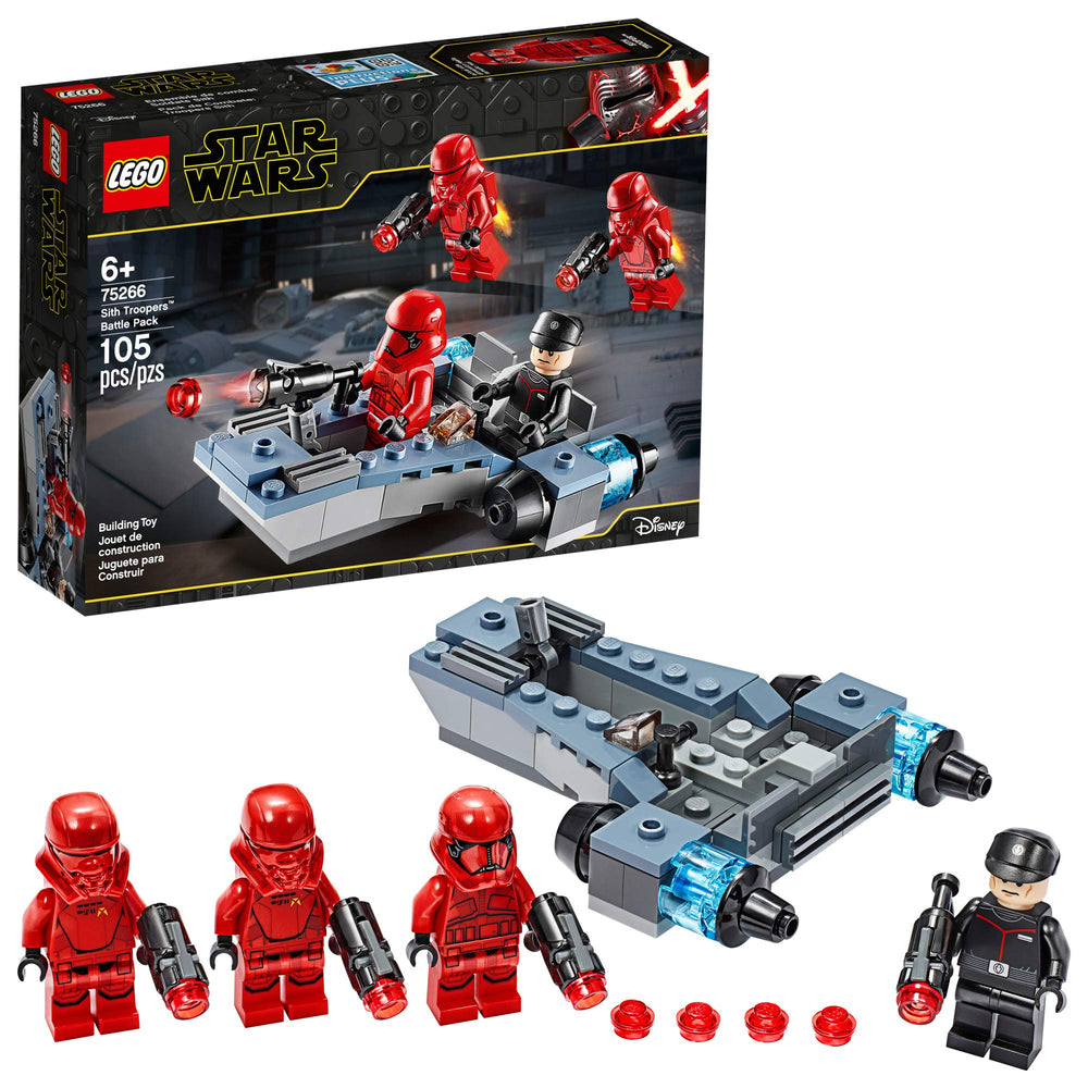 LEGO Star Wars Sith Troopers Battle Pack 75266 front view with speeder for action play.
