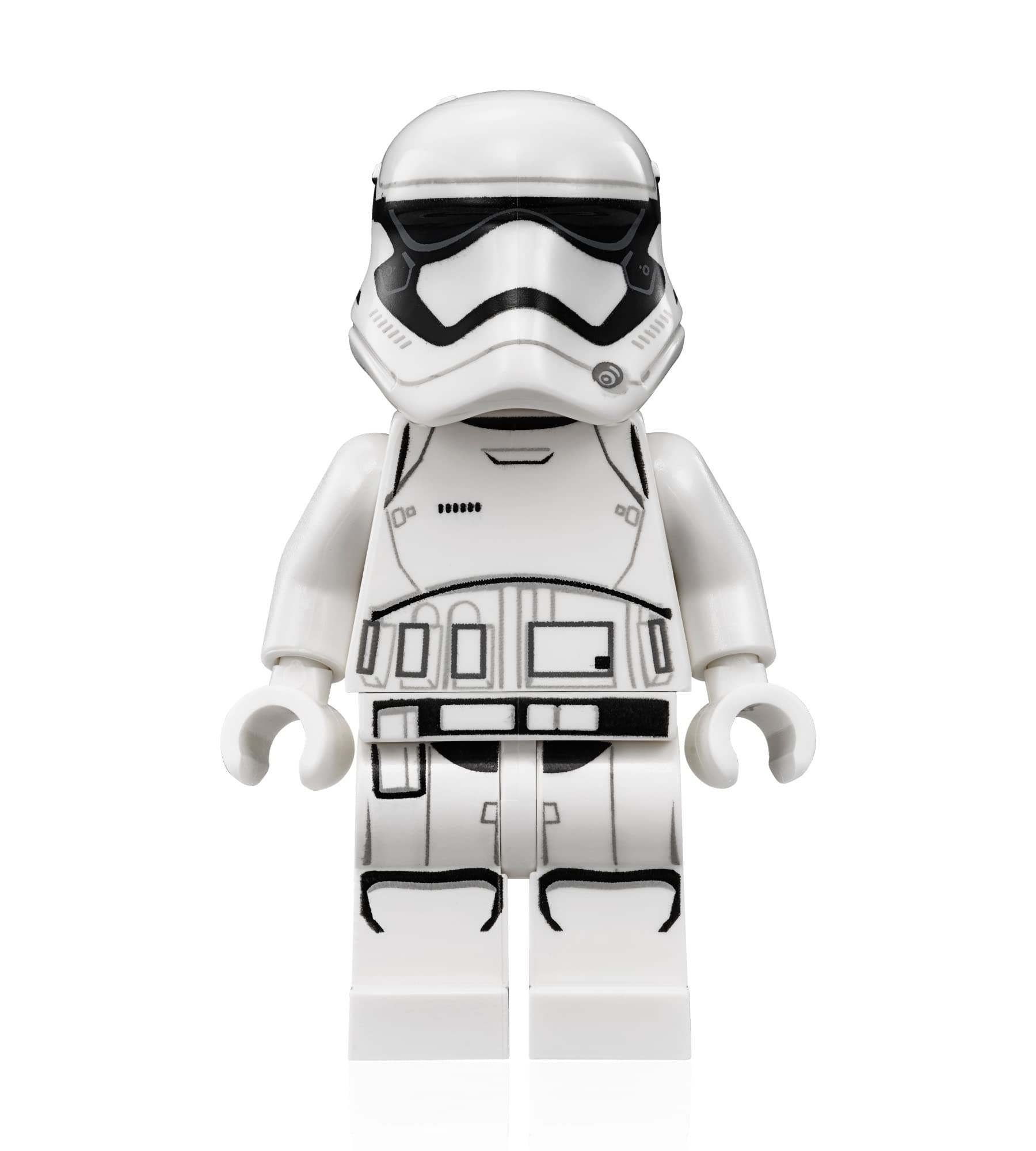 LEGO stormtrooper minifigure detail with armor and blaster, great for role-play stories.