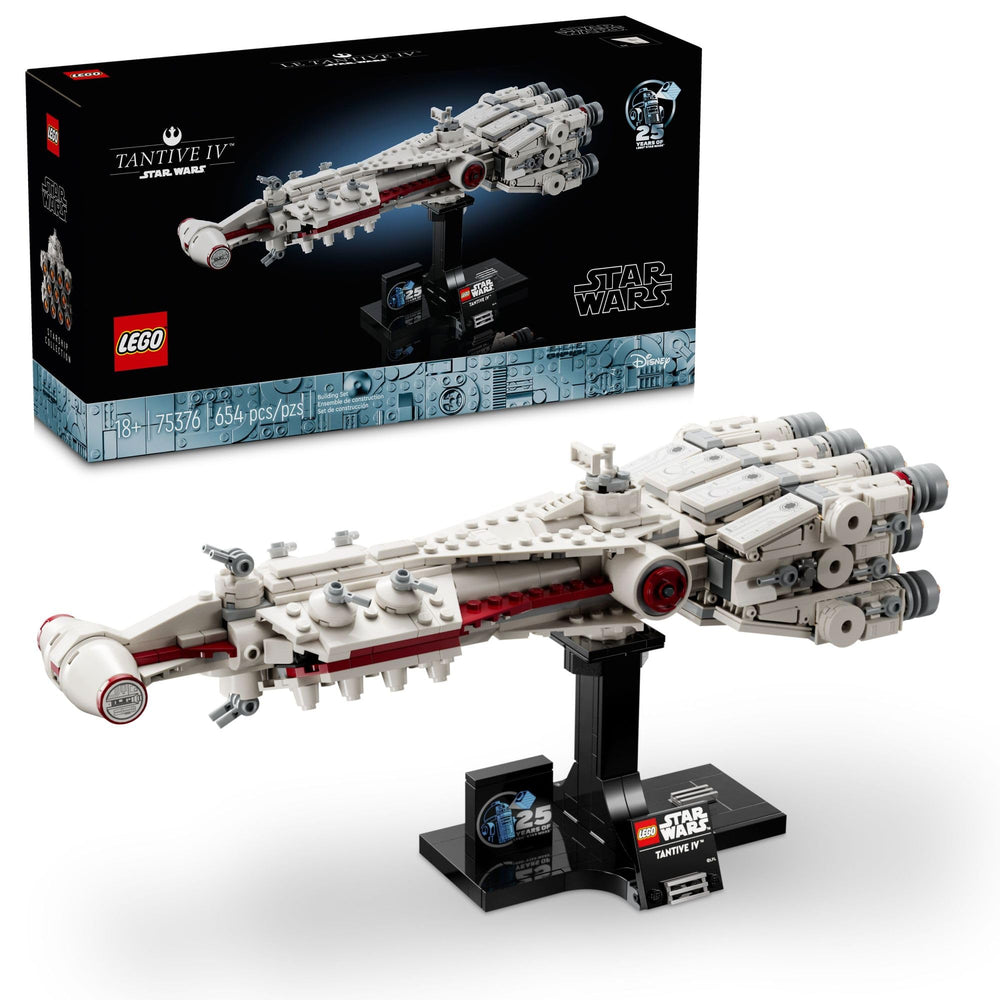 LEGO Star Wars Tantive IV assembly detail highlights the iconic shape for display.