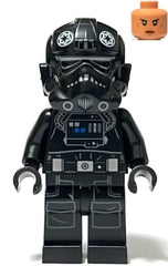 TIE Pilot minifigure with accessories and The Brick People Tile