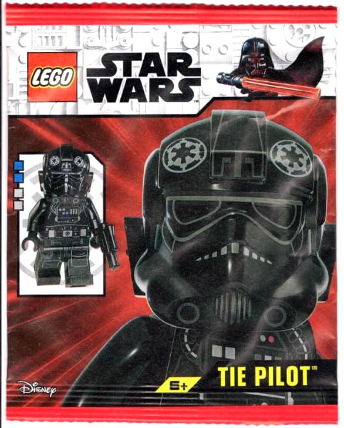 Close-up of LEGO Star Wars TIE Pilot minifigure detailing authentic design
